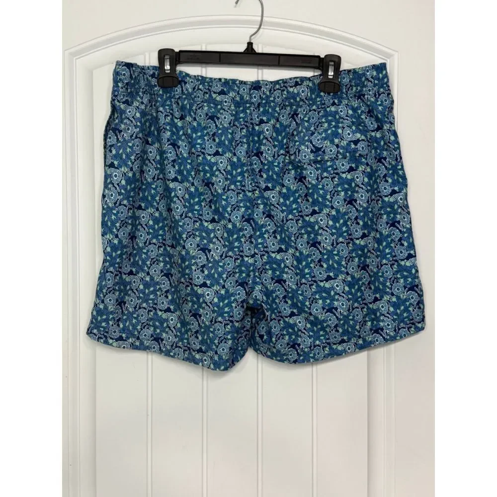 Men's Nautica Teal Green Print Swim Trunks Large